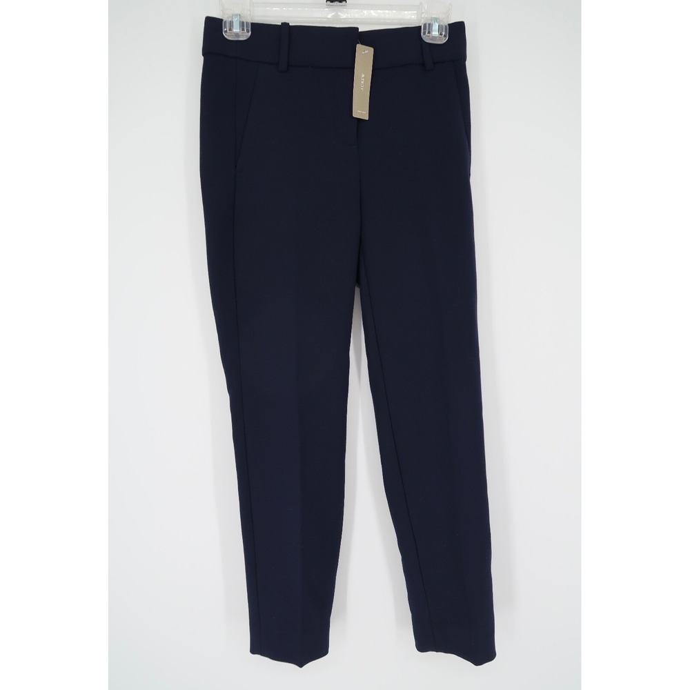 NWT J.Crew Cameron Slim Crop Pant in Four Season Stretch Navy G8547 Size 00